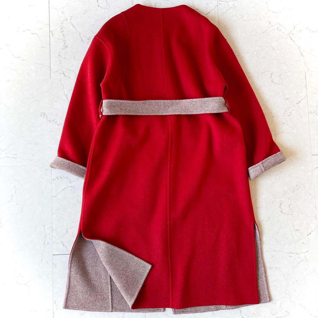 美品 ジュエルチェンジズ UA ウール リバーシブル ノーカラー リバーコート