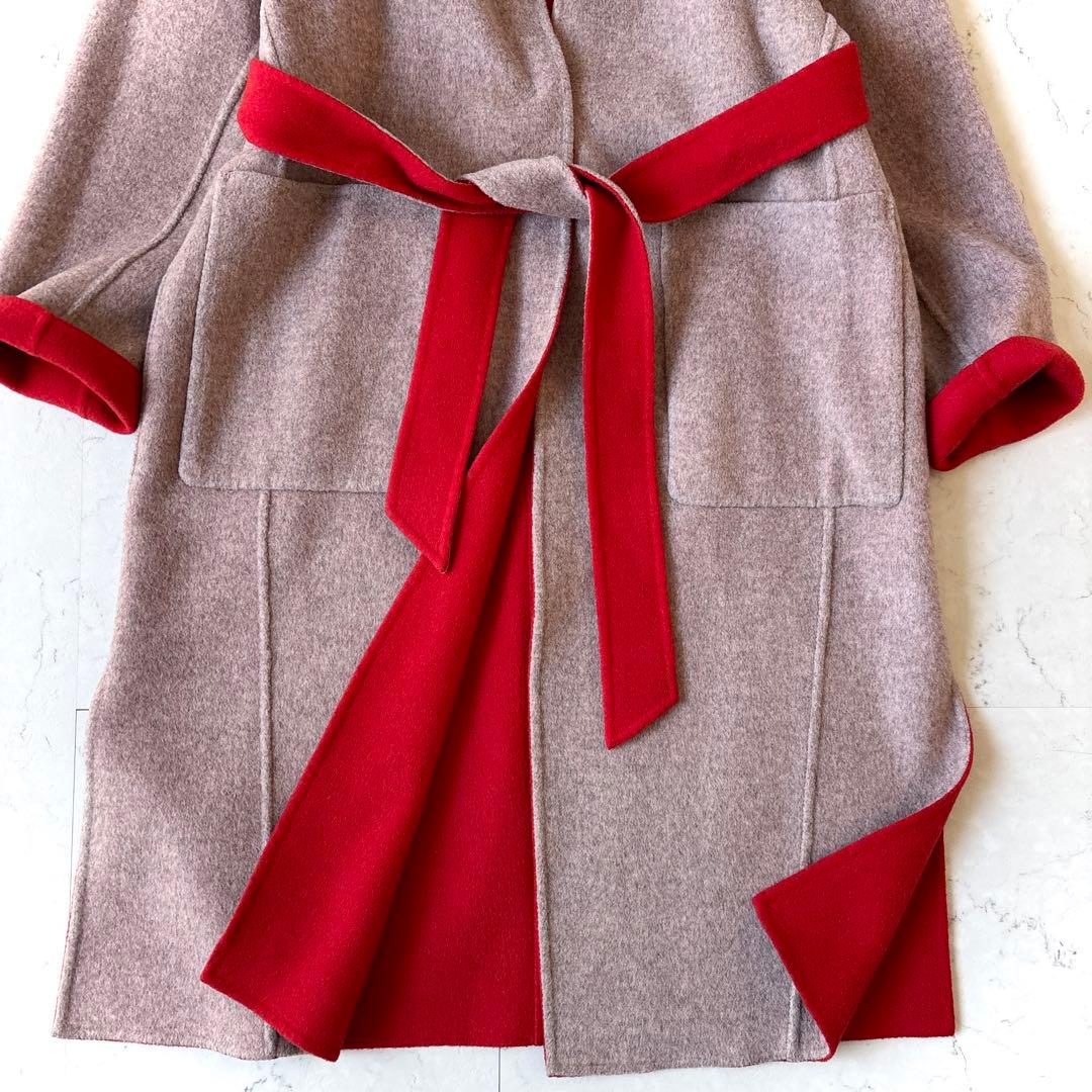 美品 ジュエルチェンジズ UA ウール リバーシブル ノーカラー リバーコート