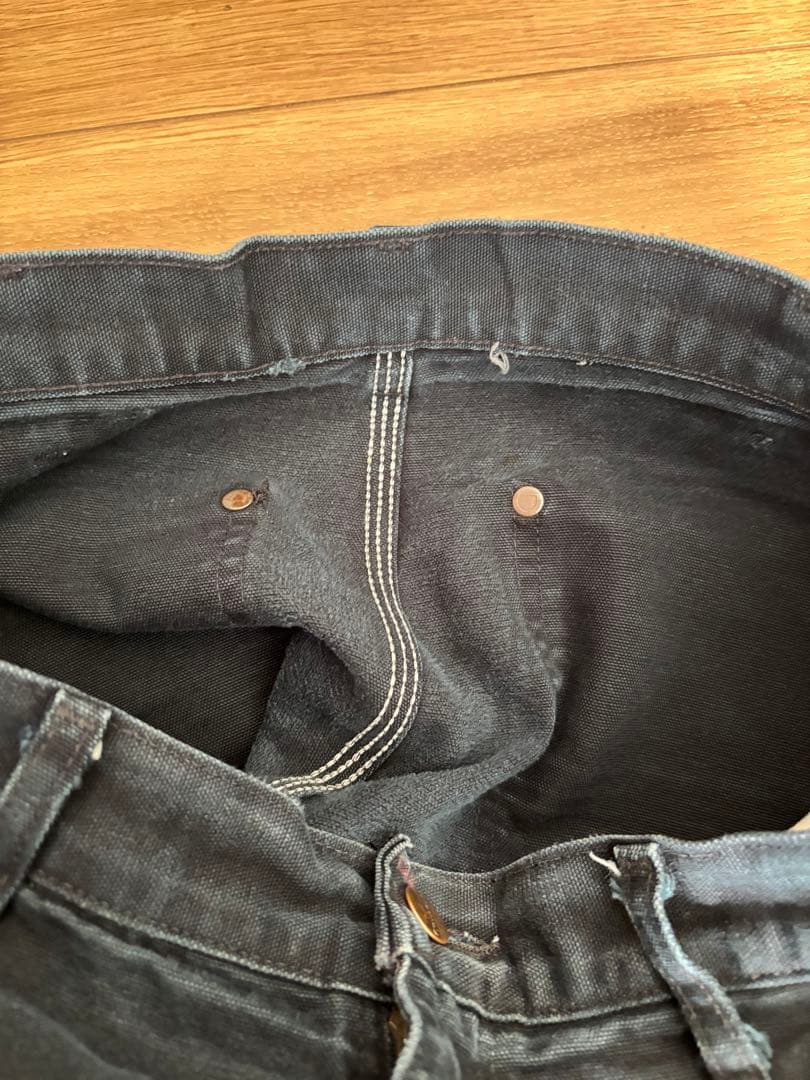 90s Carhartt ダブルニー ワークパンツ デニム ブラック