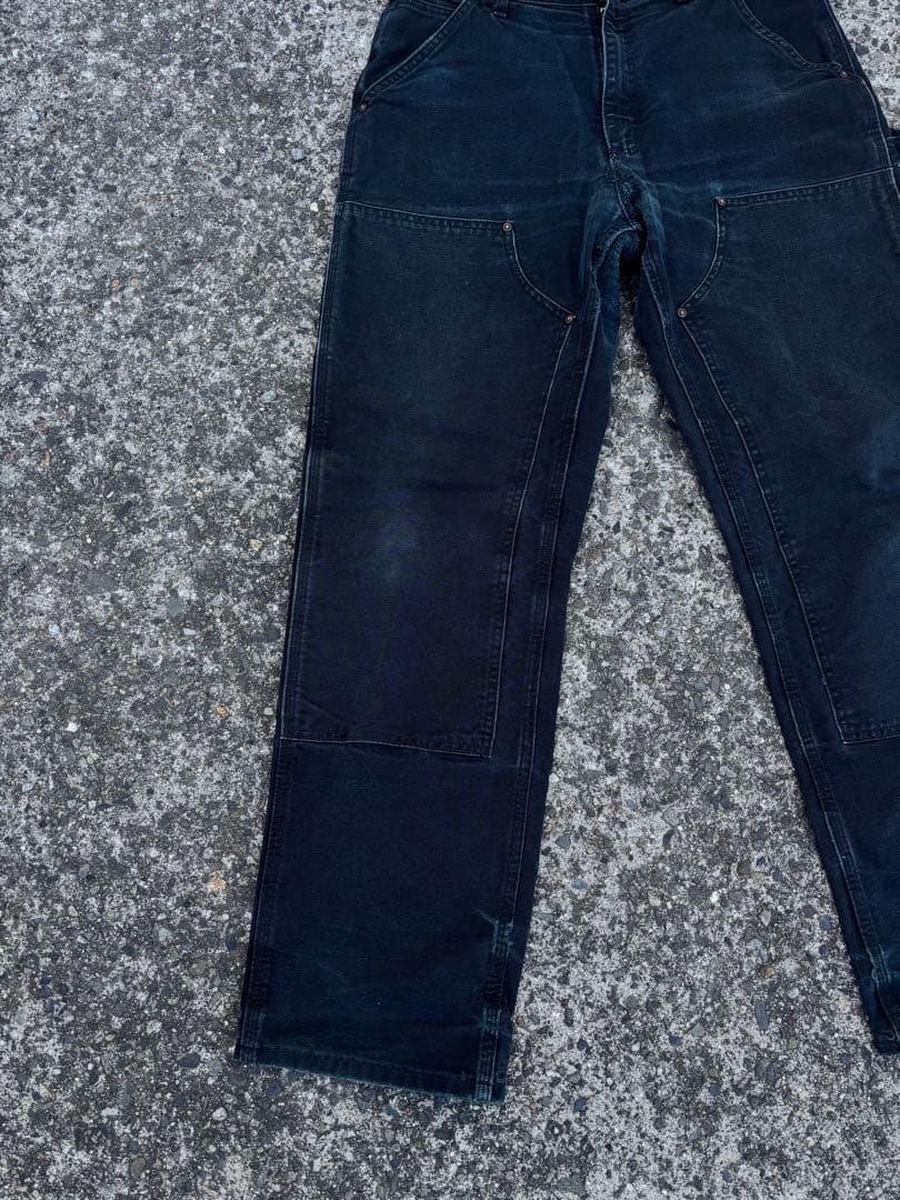 90s Carhartt ダブルニー ワークパンツ デニム ブラック