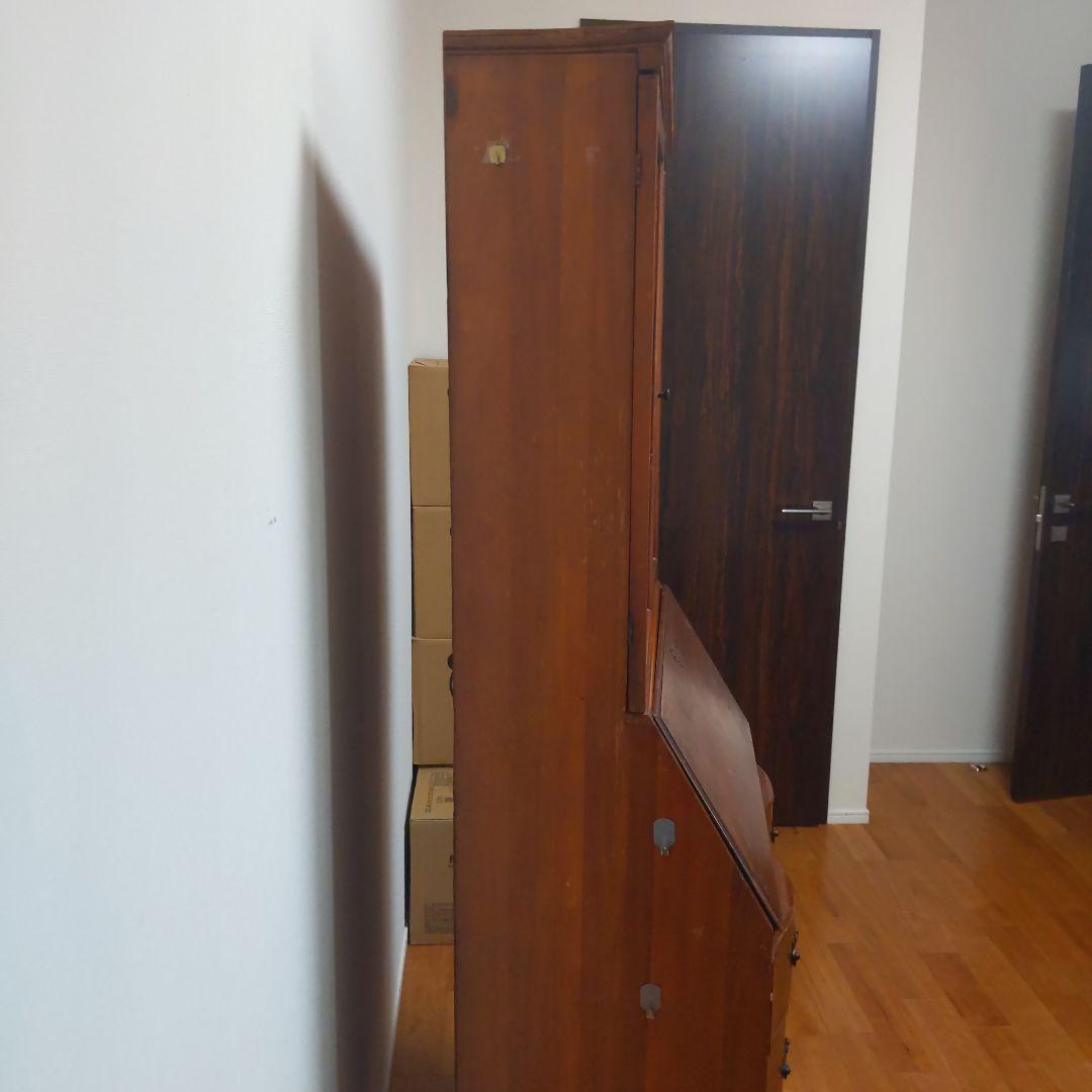 アンティーク 木製キャビネット ガラス扉付き