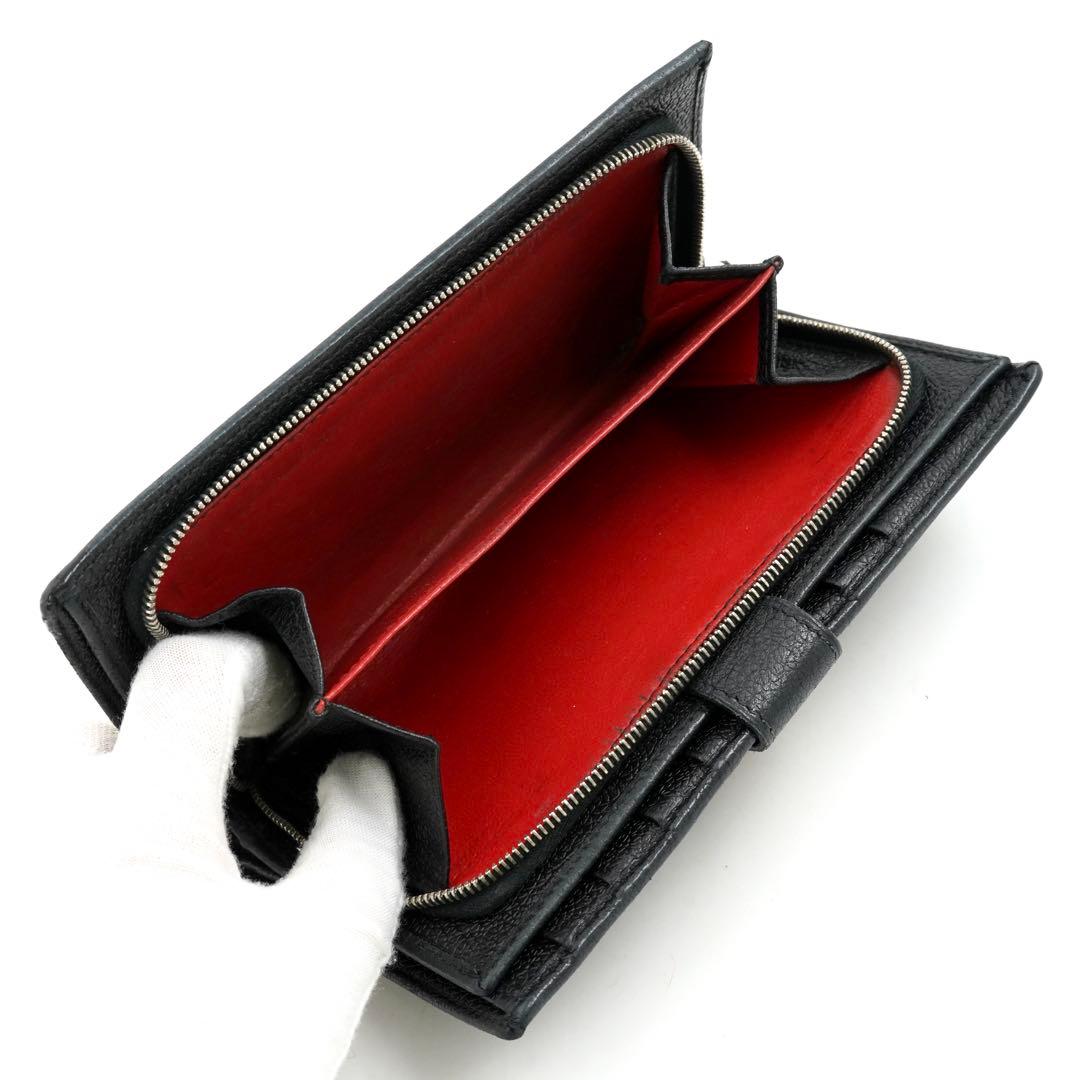 ✨美品✨　ブルガリ　二つ折り　ビーゼロワン　ロゴマニア　バイカラー　黒　赤