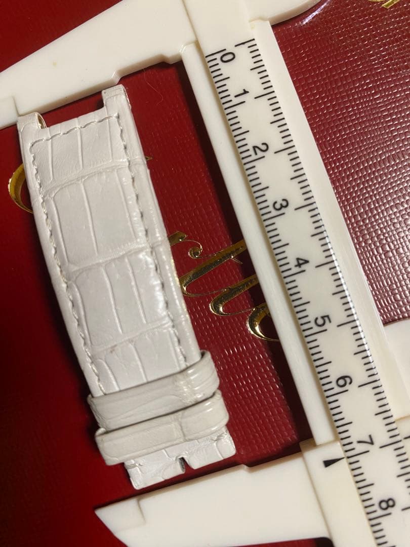 カルティエ パシャ 38mm用 純正 ショート ストラップ ベルト ホワイト