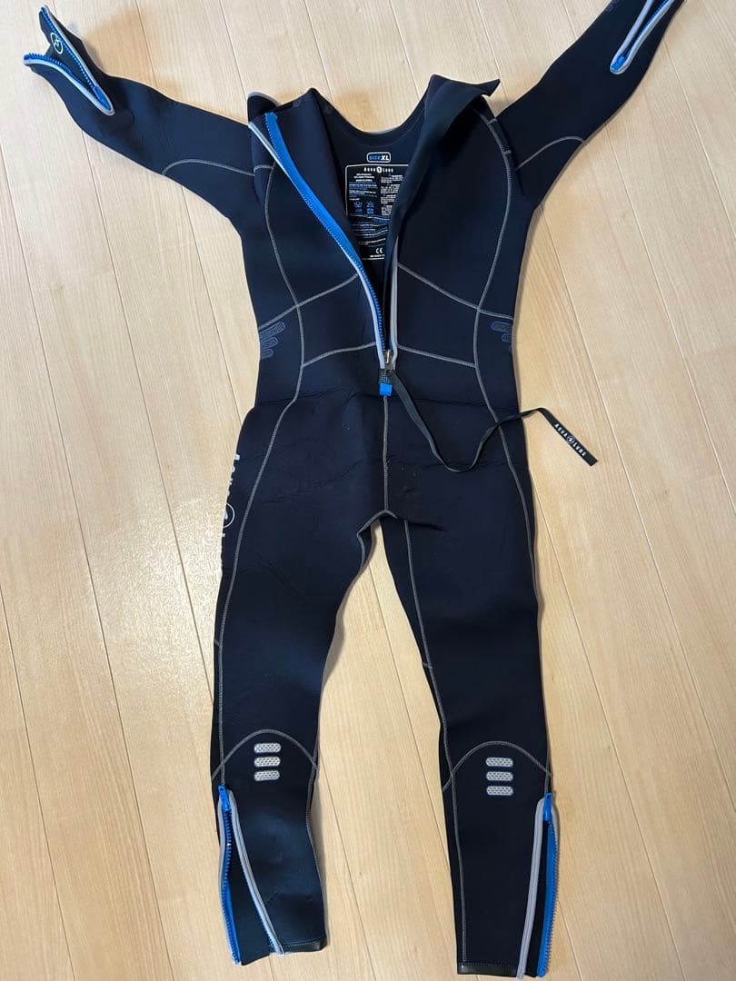 【美品】アクアラング 5.5mm ウェットスーツ メンズ XLサイズ 3点セット