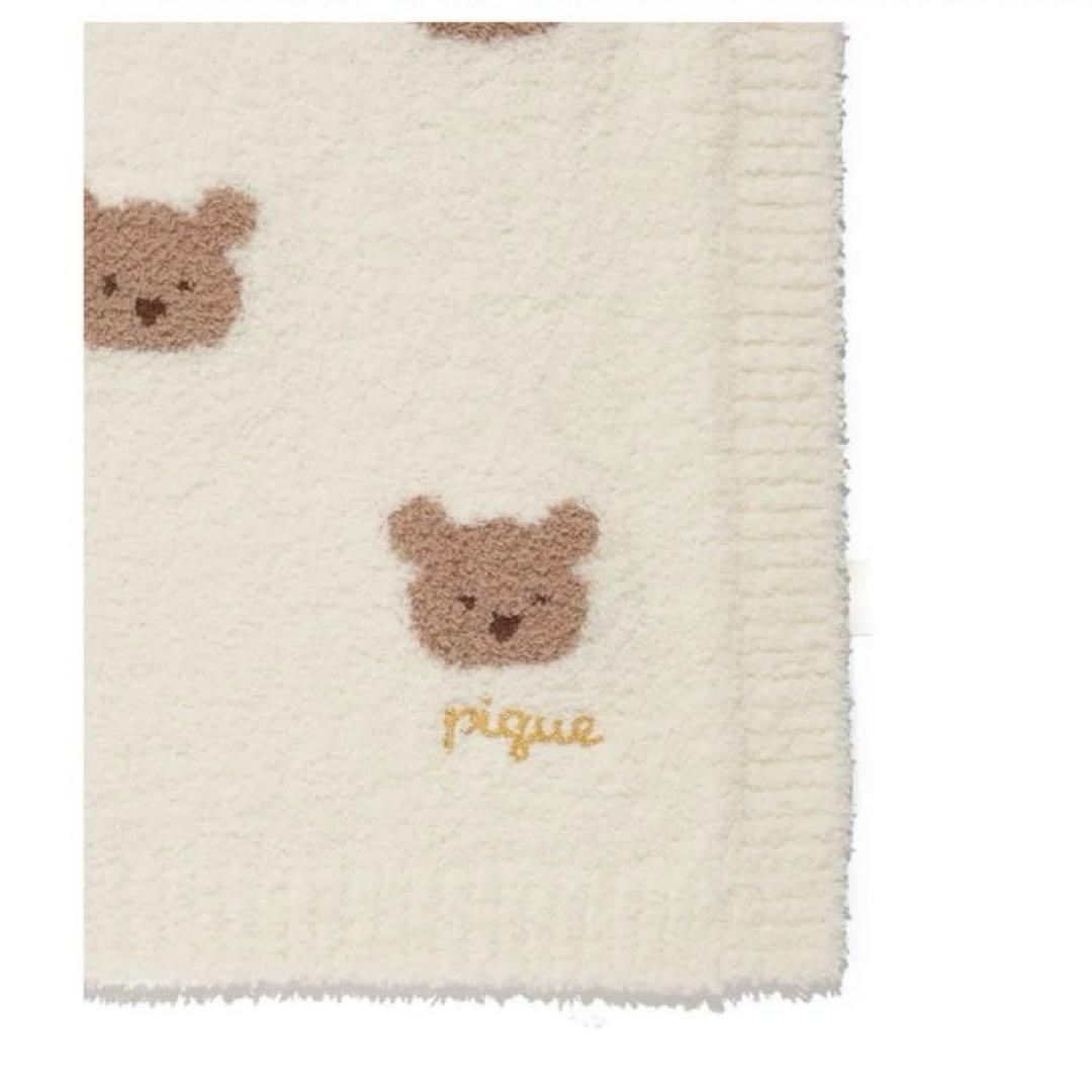 ジェラートピケ　ラッピング済み　ベビモコベアジャガードブランケット&ラトル