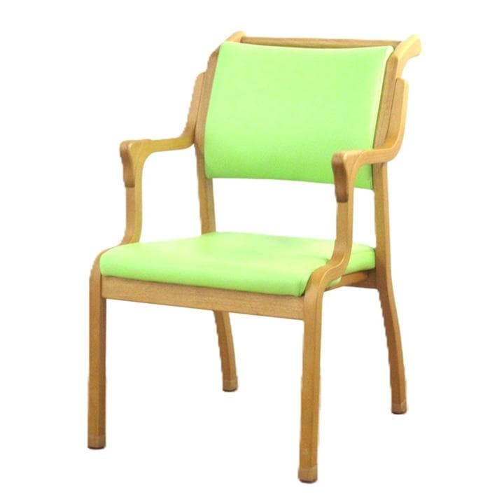 手摺付き介護用椅子　貞苅イス　ウエービングテープ　掛心地　良い　立ち上り易い