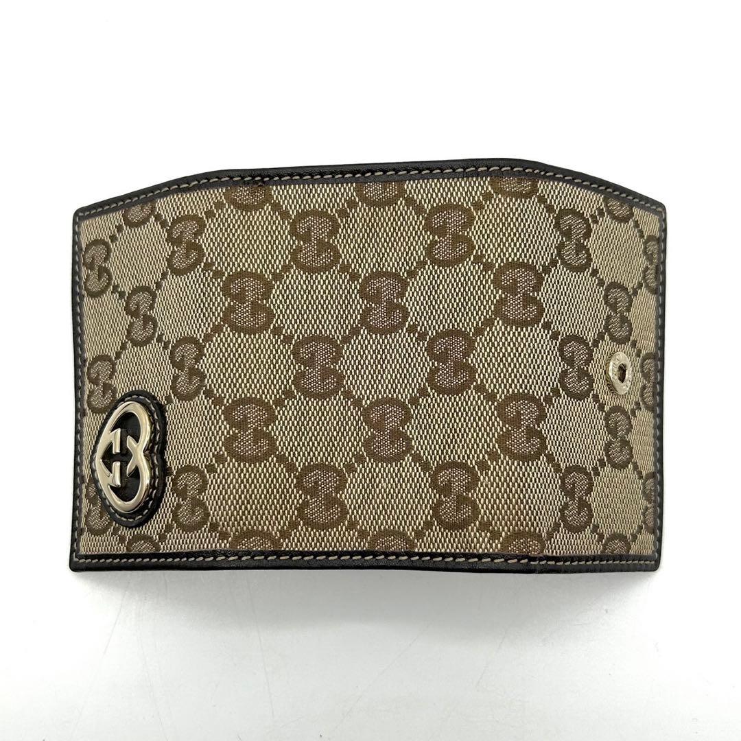 GUCCI キーケース GGキャンバス レザー ハート インターロッキング