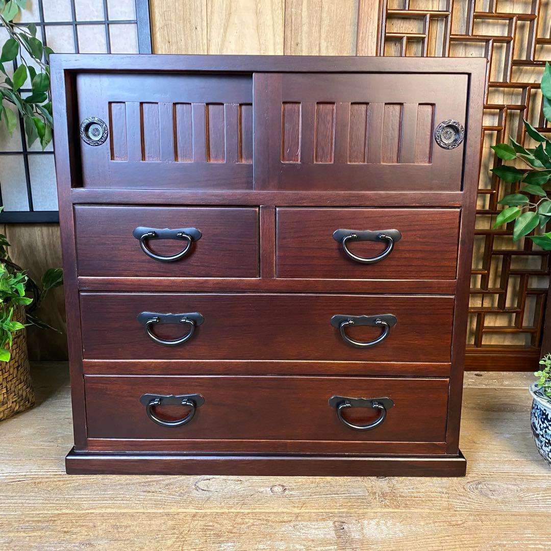 大幅値下げセール中！民芸家具桐材多引き出しチェストタンスA56㎝×58㎝木製収納