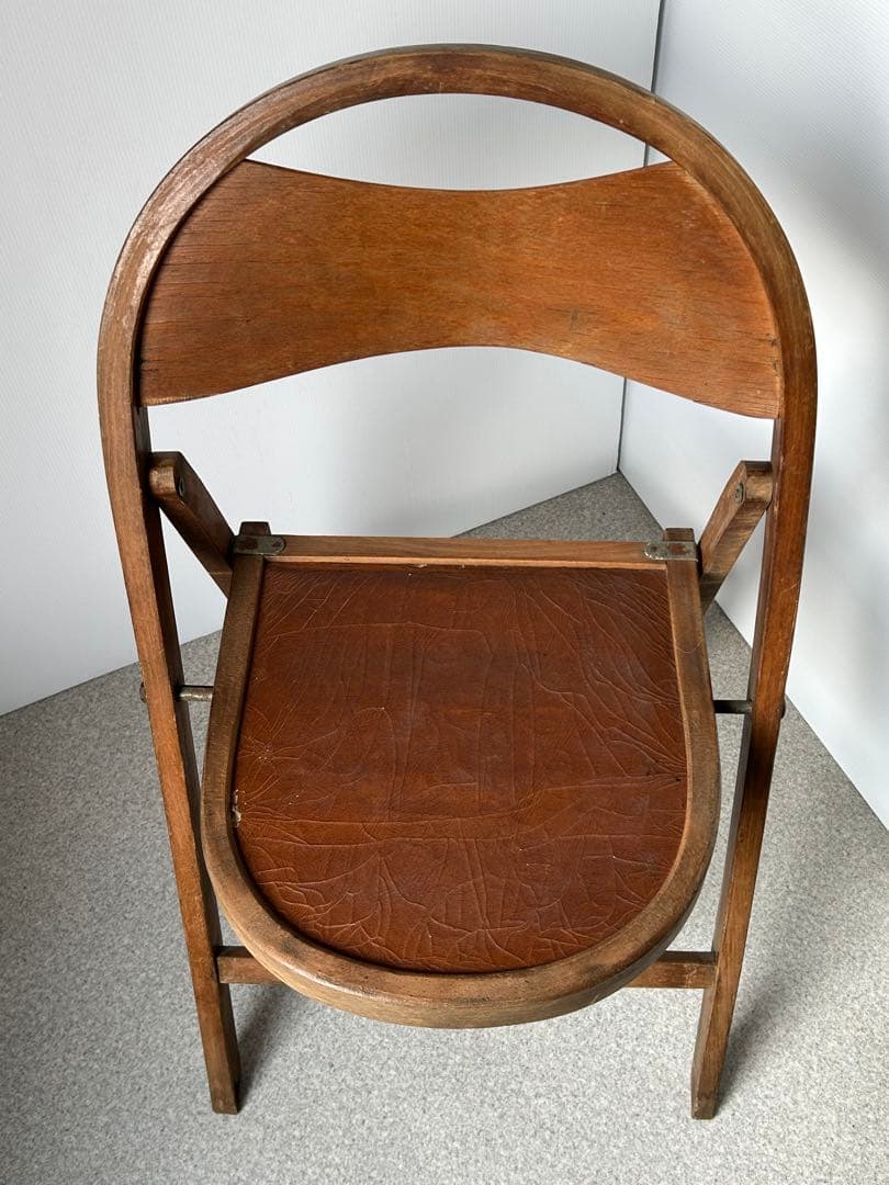 アンティーク　木製フォールディングチェア　　折り畳み椅子　古道具　ヴィンテージ