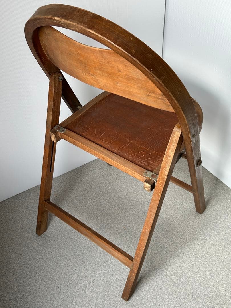 アンティーク　木製フォールディングチェア　　折り畳み椅子　古道具　ヴィンテージ