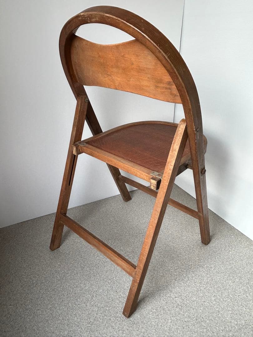 アンティーク　木製フォールディングチェア　　折り畳み椅子　古道具　ヴィンテージ