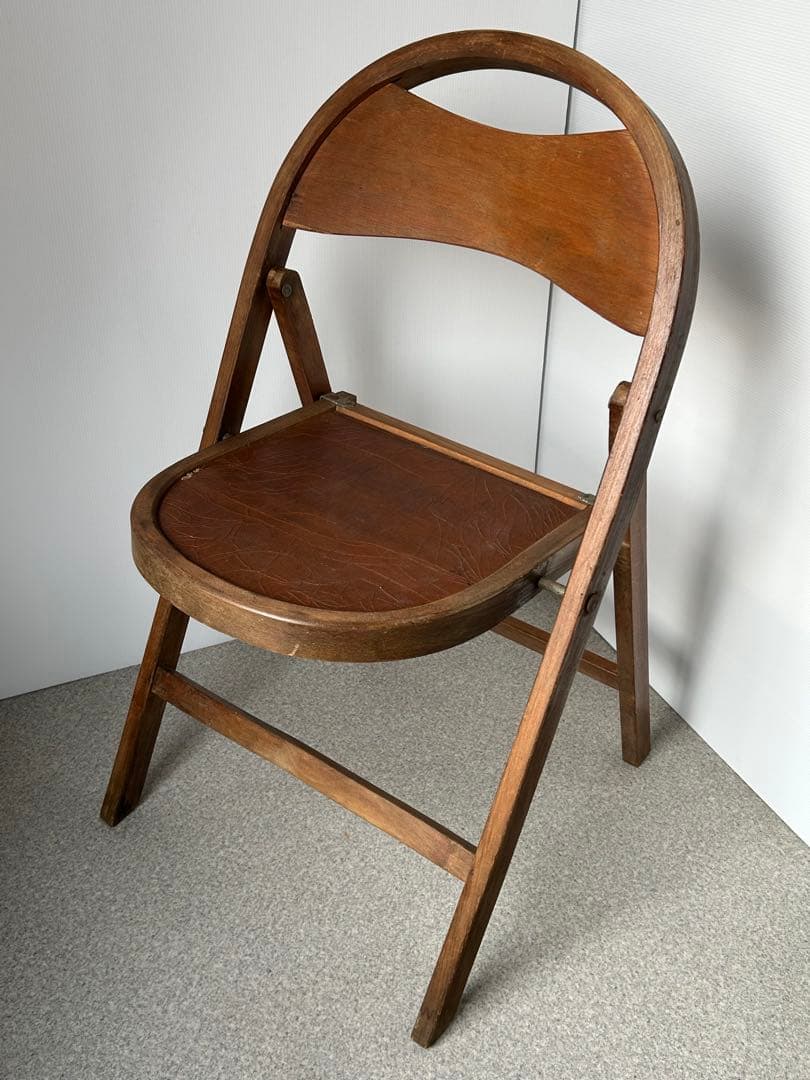 アンティーク　木製フォールディングチェア　　折り畳み椅子　古道具　ヴィンテージ