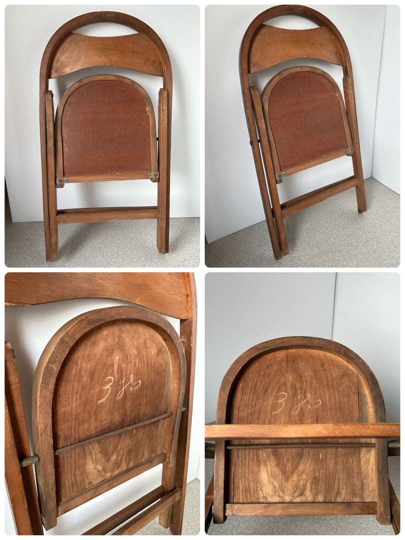 アンティーク　木製フォールディングチェア　　折り畳み椅子　古道具　ヴィンテージ