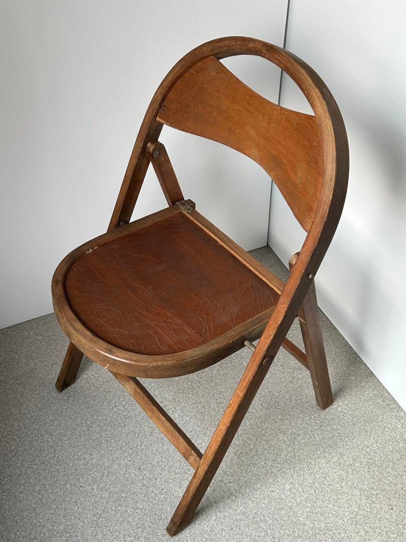 アンティーク　木製フォールディングチェア　　折り畳み椅子　古道具　ヴィンテージ