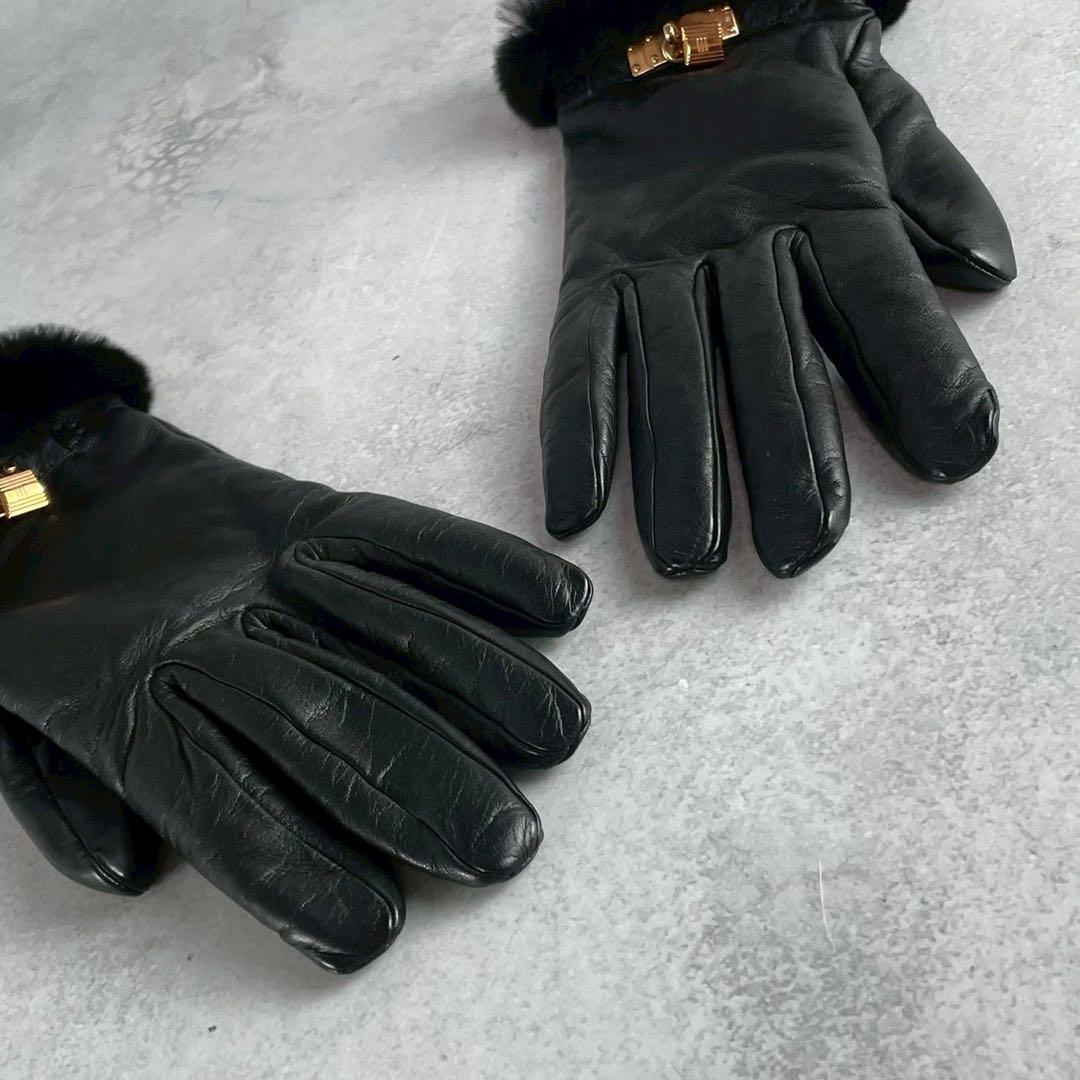 rara様　HERMES エルメス　手袋　ラムレザー　ミンクファー　ケリー