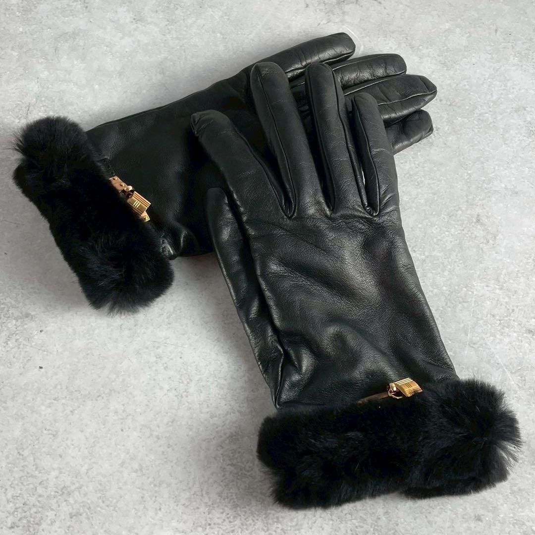 rara様　HERMES エルメス　手袋　ラムレザー　ミンクファー　ケリー