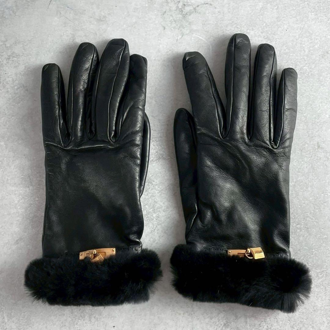 rara様　HERMES エルメス　手袋　ラムレザー　ミンクファー　ケリー