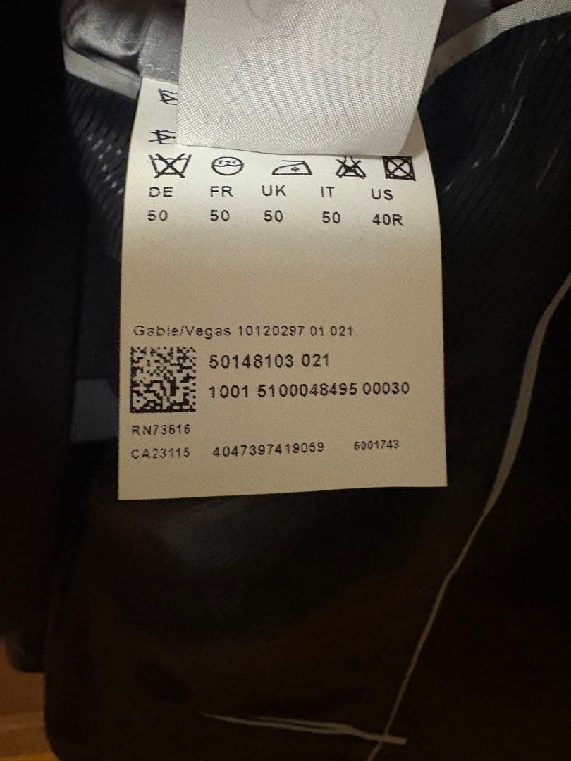 未着用 BOSS HUGO BOSS スーツ上下 50（US40R）光沢ブラック