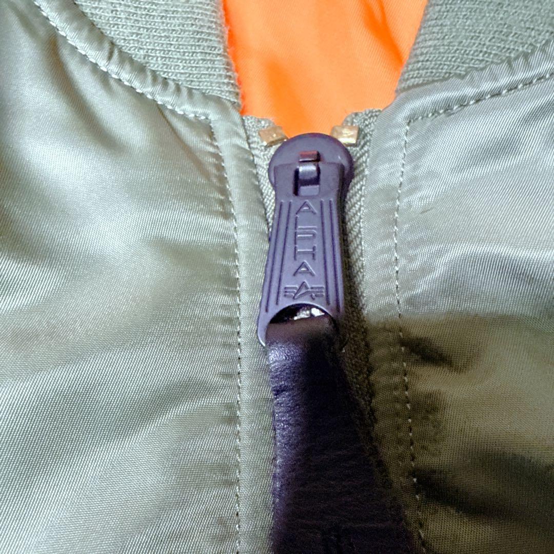 ✨美品✨ アルファ MA-1 フライトジャケット 緑 Mサイズリバーシブル 中綿