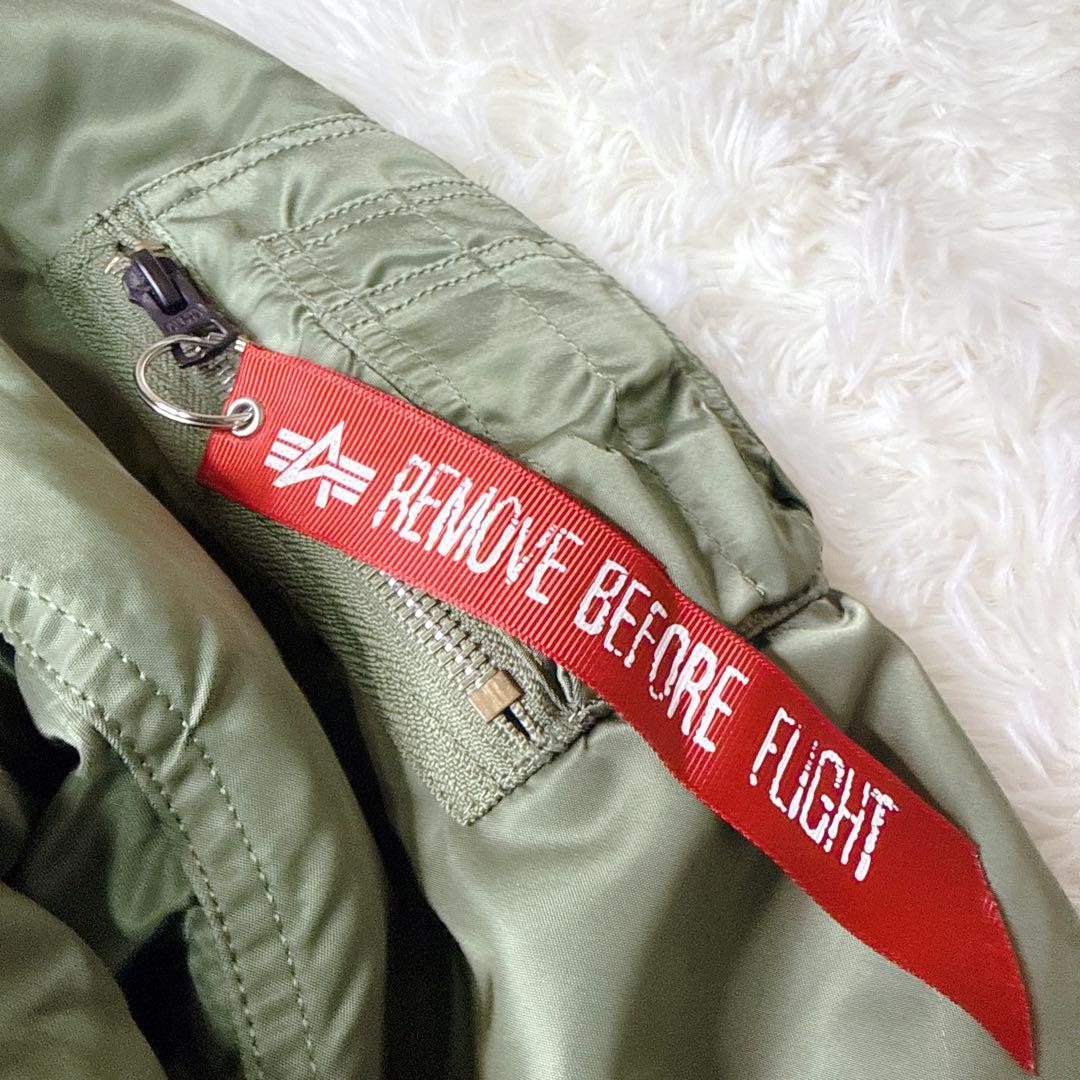 ✨美品✨ アルファ MA-1 フライトジャケット 緑 Mサイズリバーシブル 中綿