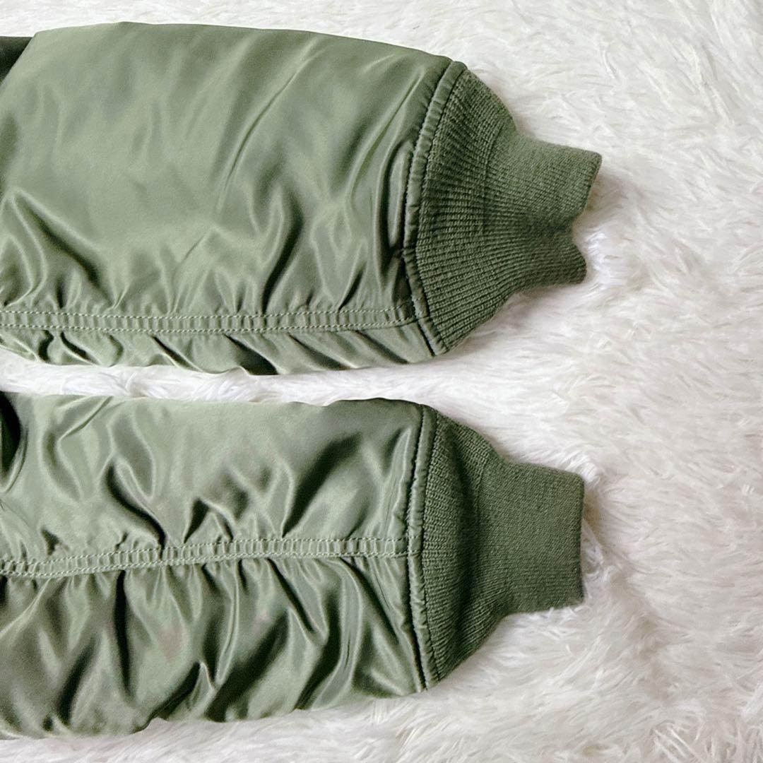 ✨美品✨ アルファ MA-1 フライトジャケット 緑 Mサイズリバーシブル 中綿