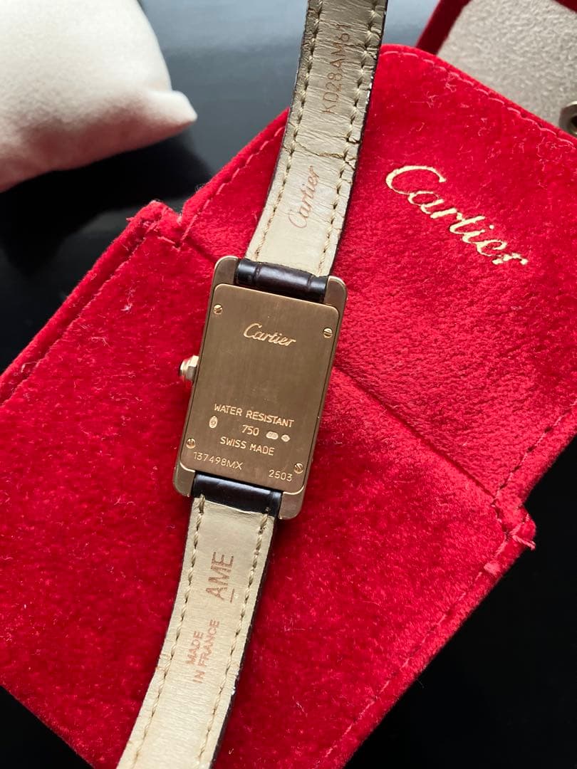 Cartier カルティエ タンクアメリカン K18ピンクゴールド 革ベルト