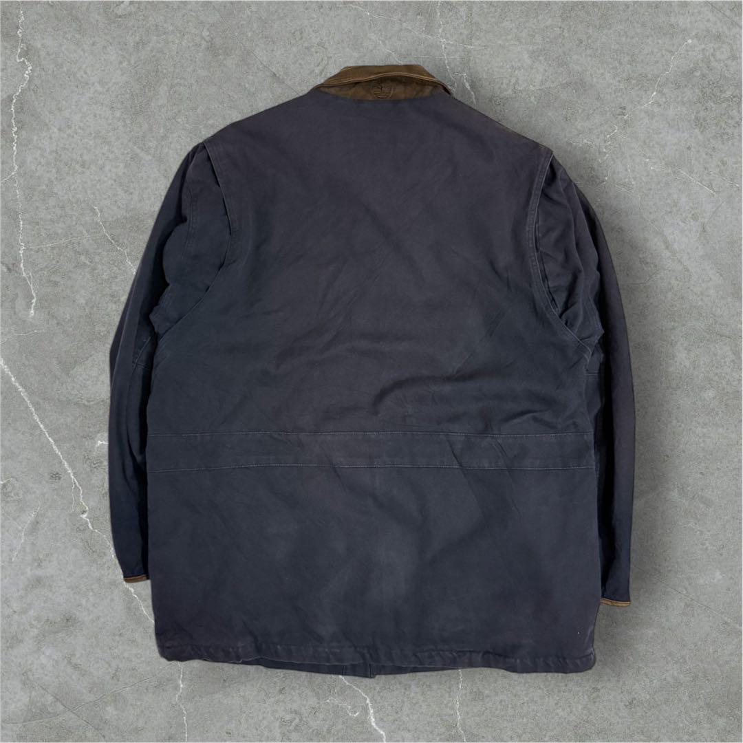 らいとティンバーランドダック地ハンティンググランパコアジャケット襟レザー