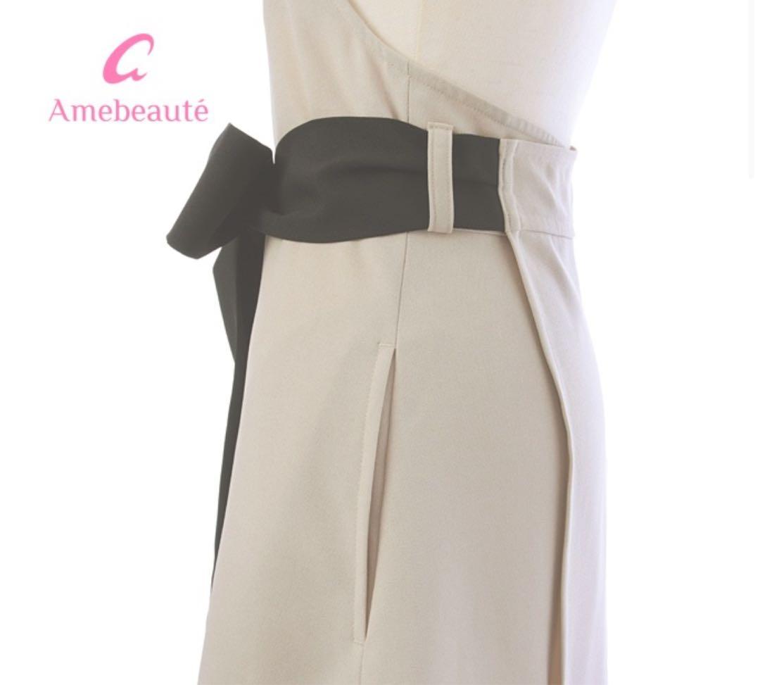 アームボーテ　【Mサイズ】エレガントベージュ＆ブラックローブエプロン ARB02