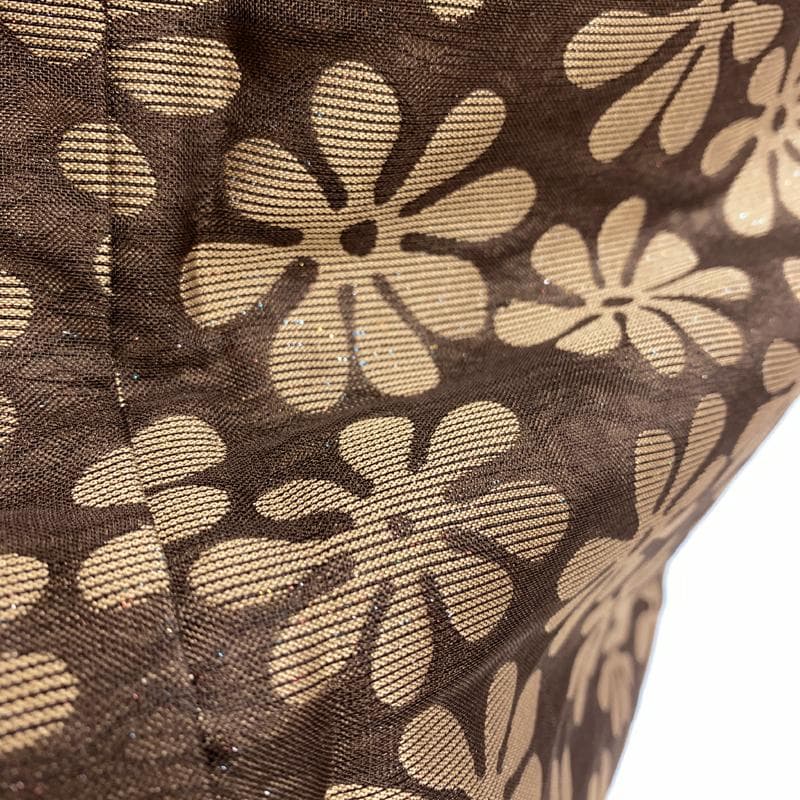 502mk12●きものやまと金ラベル ラメ糸入り 二重織物 紗×御召 濃茶●