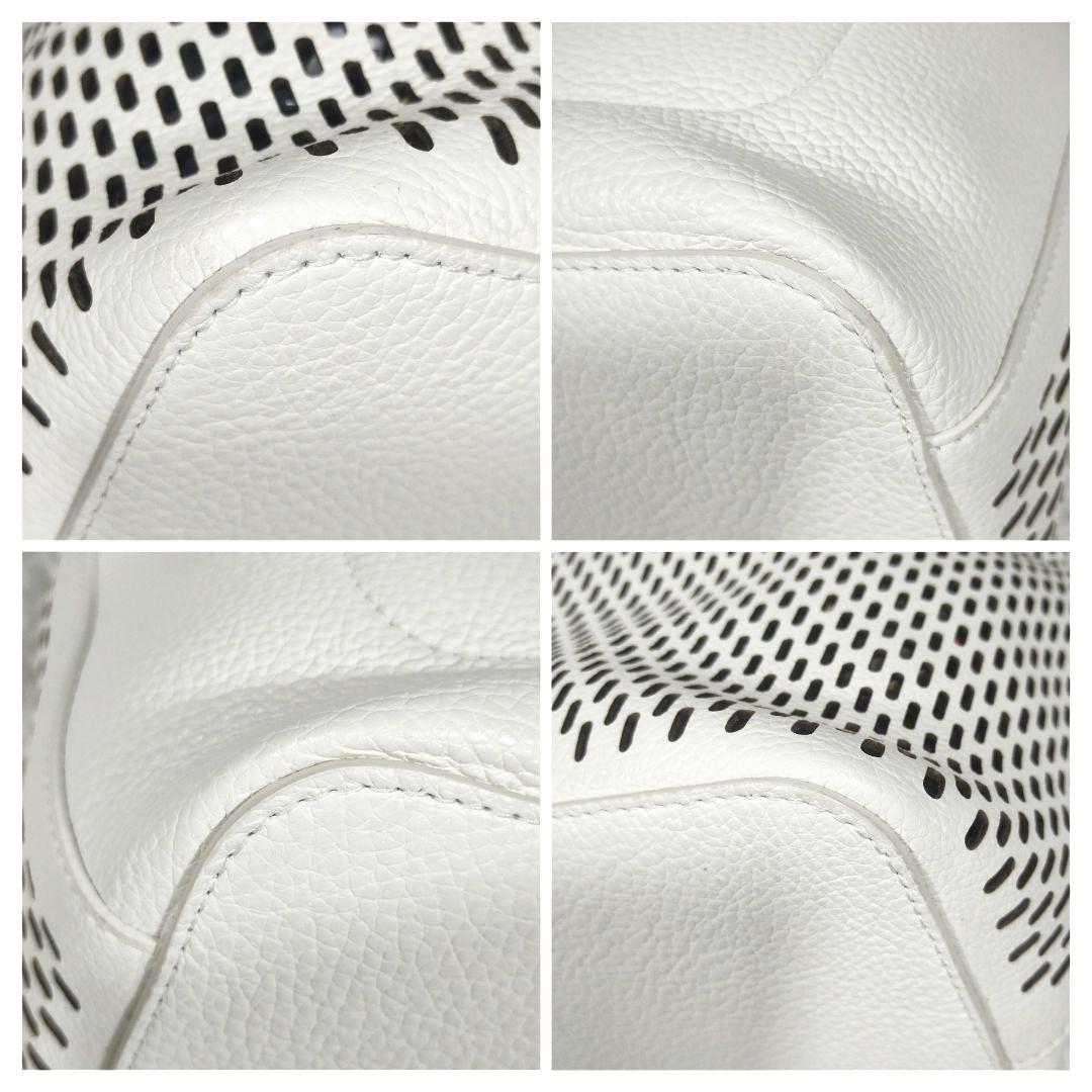 未使用級◎フルラ ネット M ホーボー ワンショルダー　パンチングレザー A4可