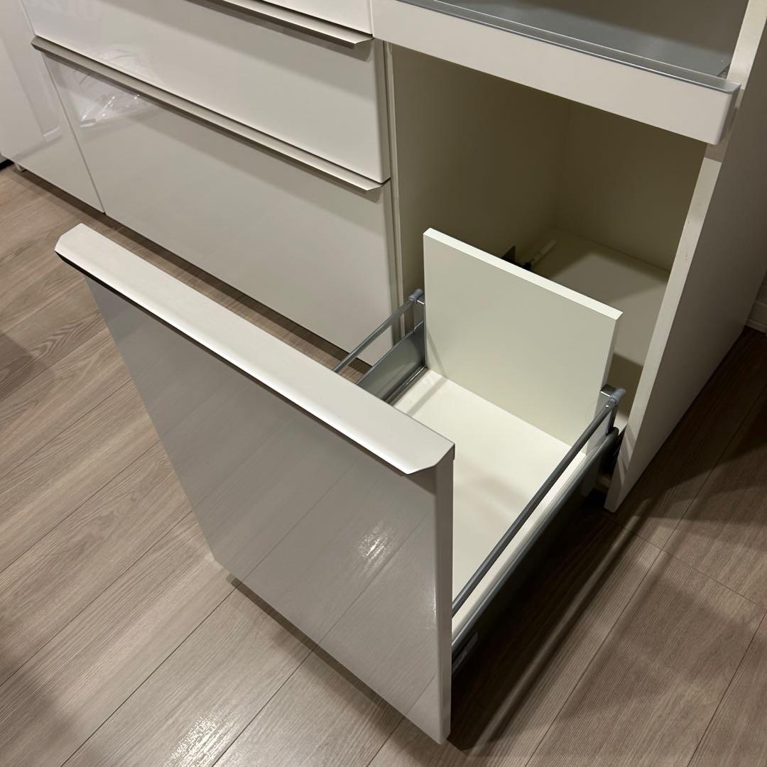 パモウナ　食器棚　160cm ホワイト