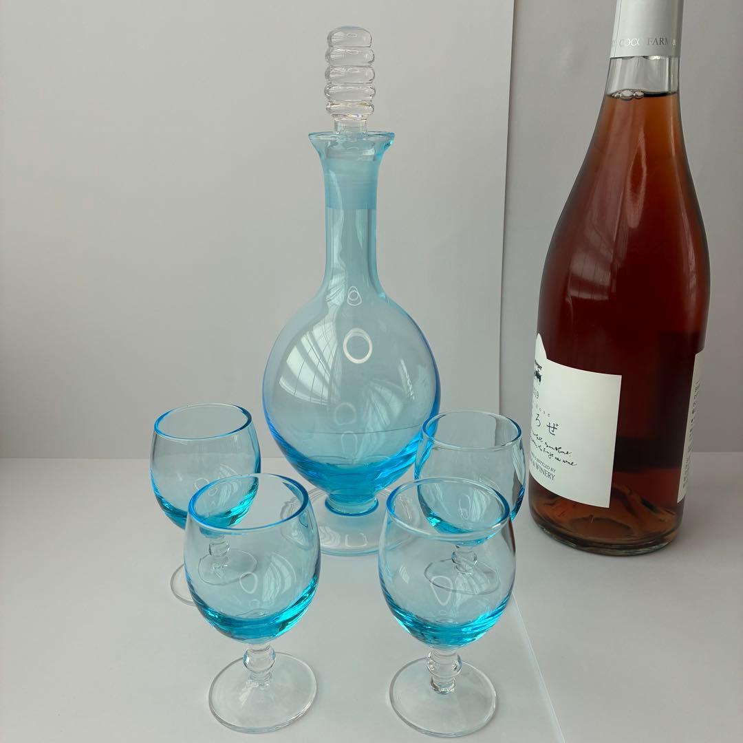 値下げ‼️ベネチアングラス ムラーノ　デキャンター＆ミニグラス 4個セット