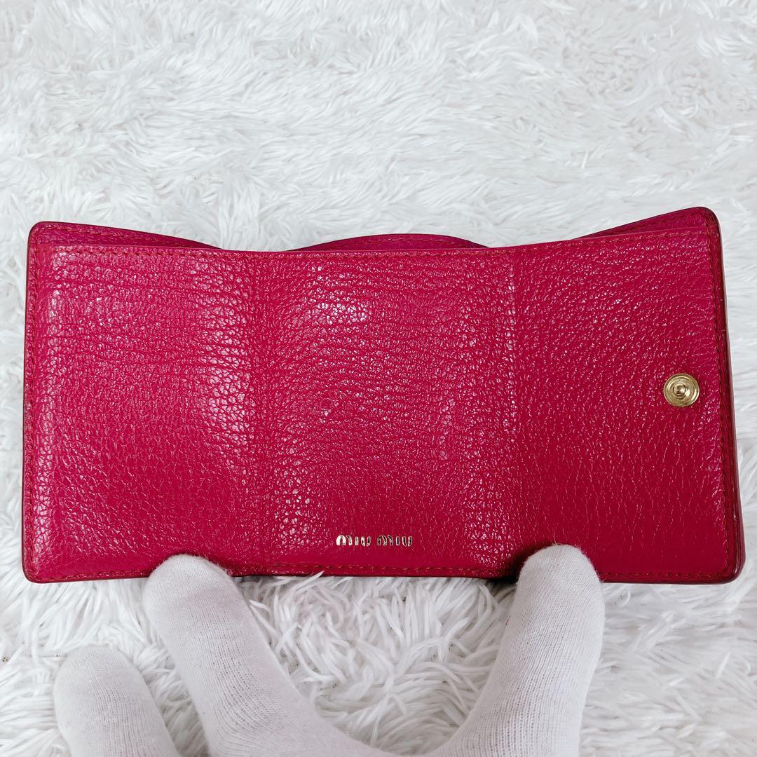 付属品付✨美品✨ ミュウミュウ 折り財布 ラブレター マドラスラブハート 水色