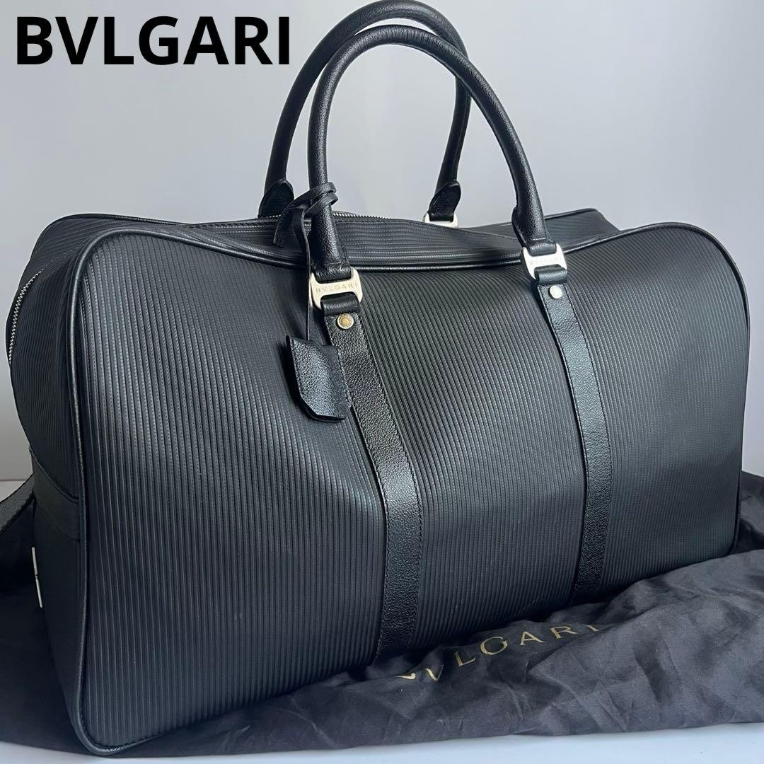 ✨極美品✨　BVLGARI ボストン　ハンドバッグ　レザー　革　黒