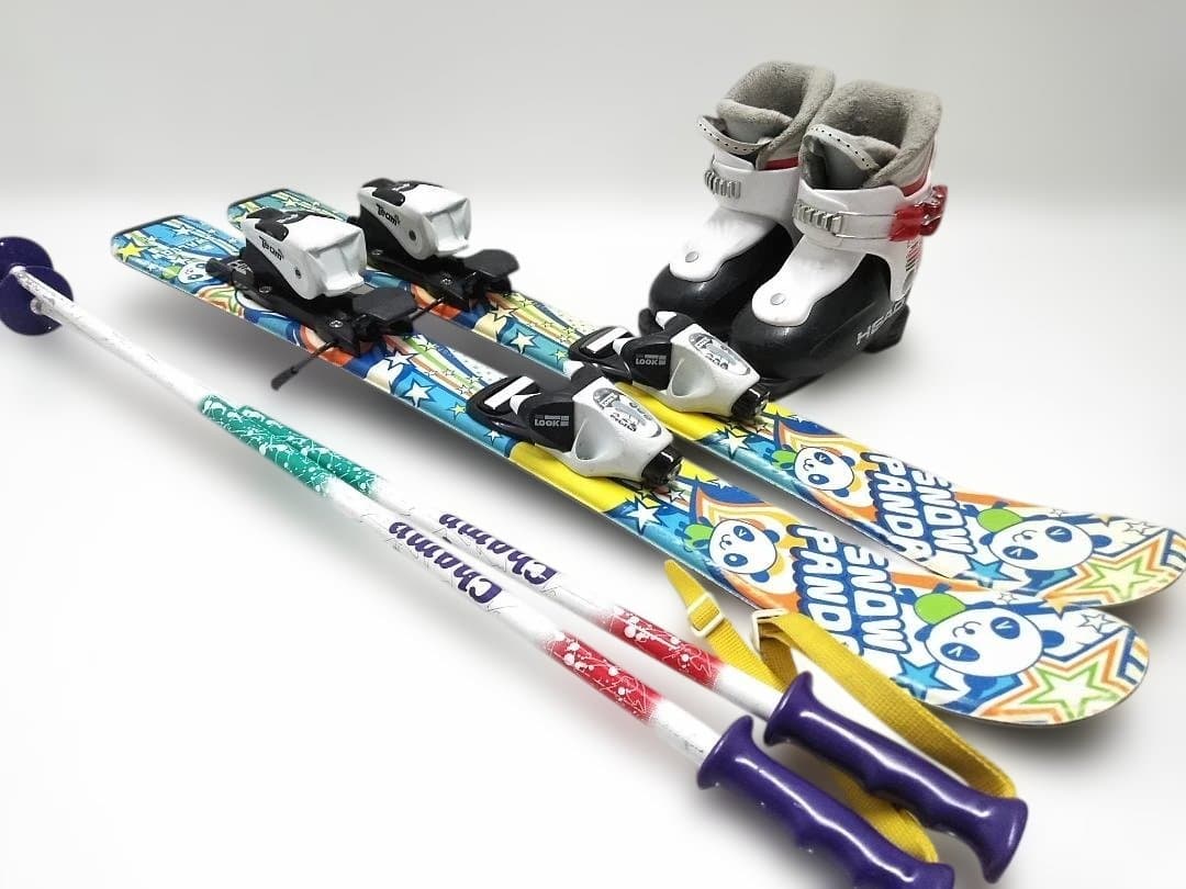 キッズ ジュニアスキー4点セットスワロー80cmブーツ ヘッド15-16.5cm