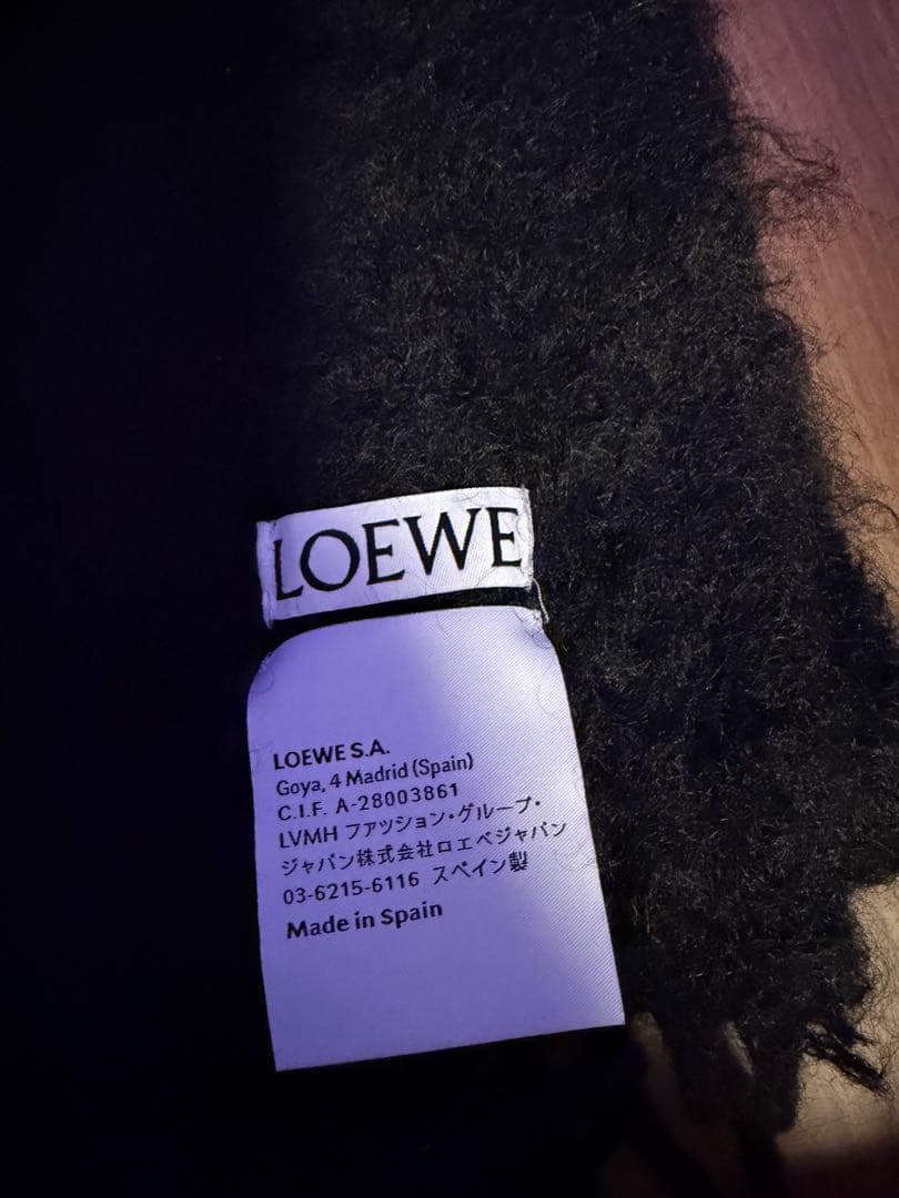 LOEWE 黒 マフラー モヘア