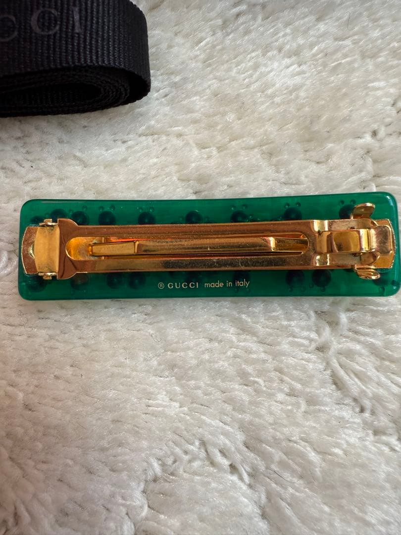 GUCCI クリスタル グッチ シングル ヘアバレッタ