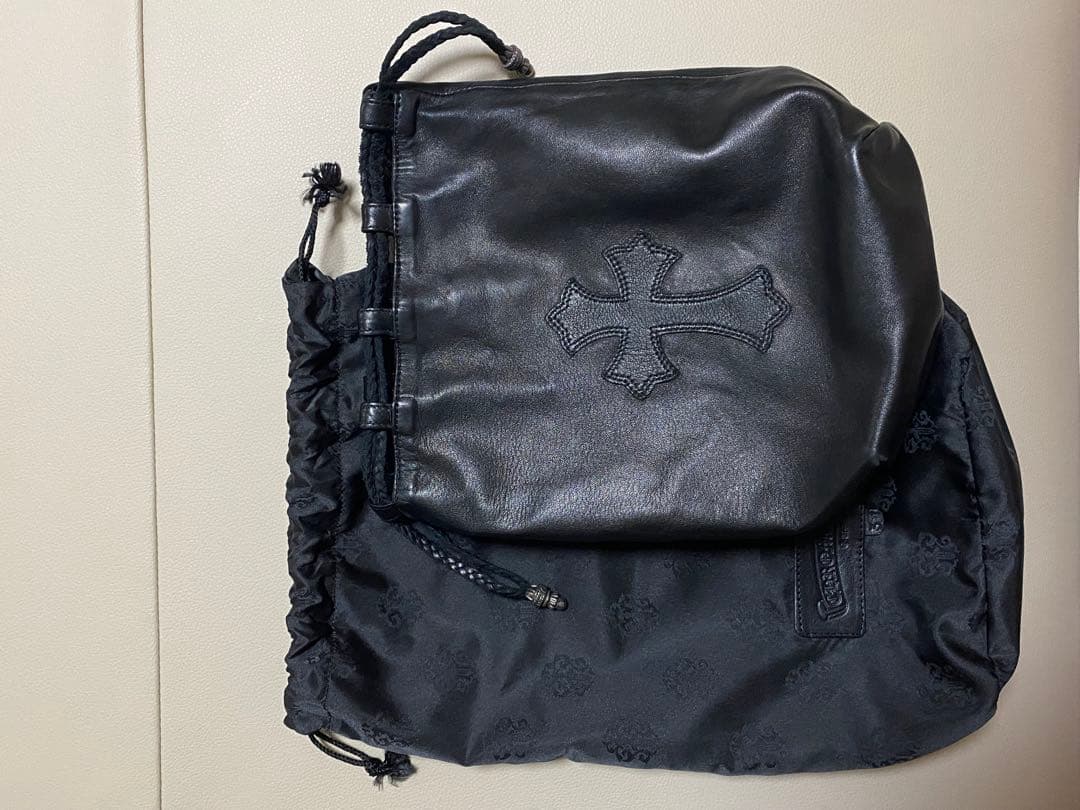 CHROME HEARTS クロムハーツ巾着レザーハンドバッグ