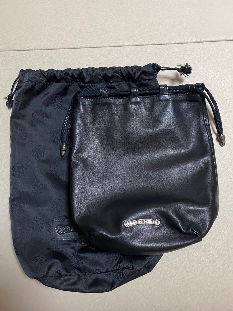 CHROME HEARTS クロムハーツ巾着レザーハンドバッグ