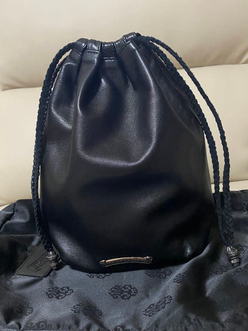 CHROME HEARTS クロムハーツ巾着レザーハンドバッグ
