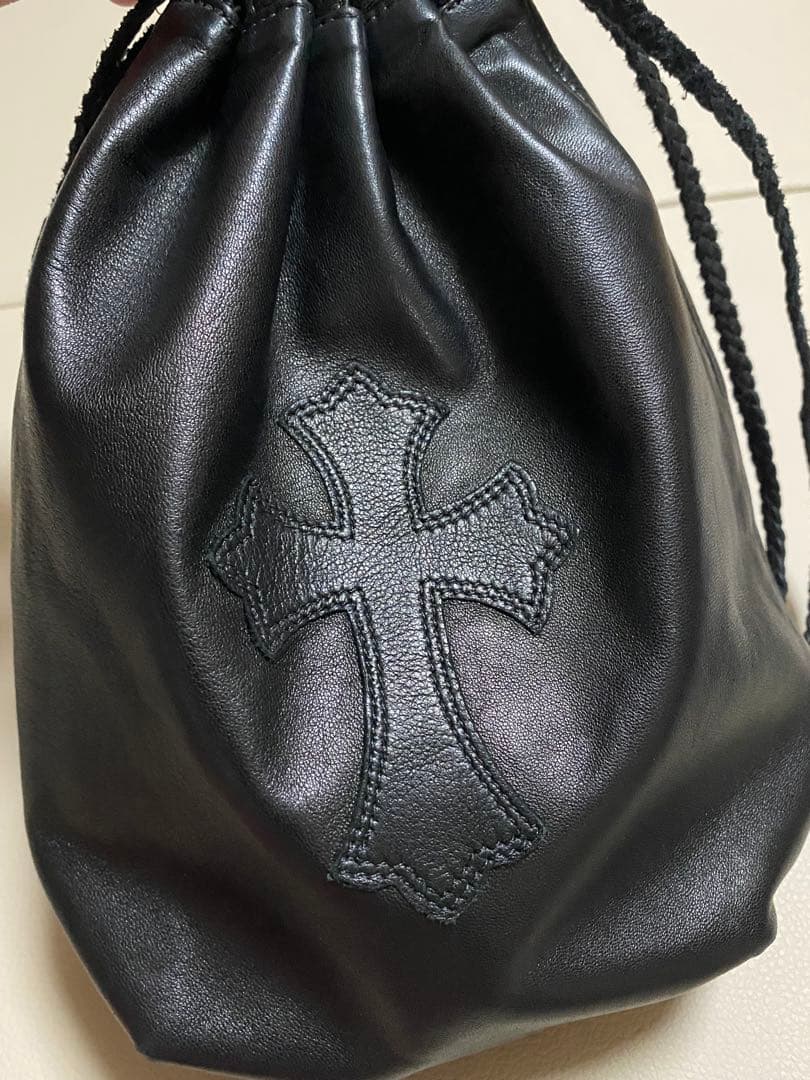 CHROME HEARTS クロムハーツ巾着レザーハンドバッグ