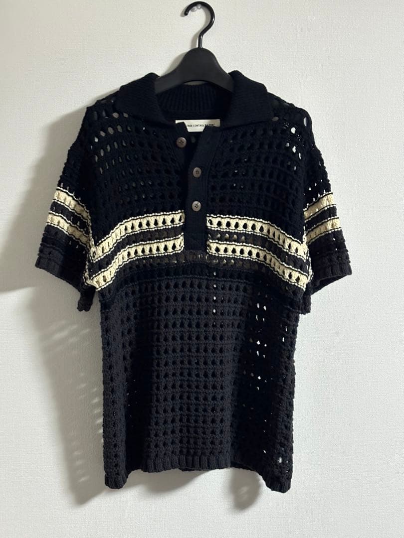 トップス voltagecontrolfilter MeshBorderKnitPolo