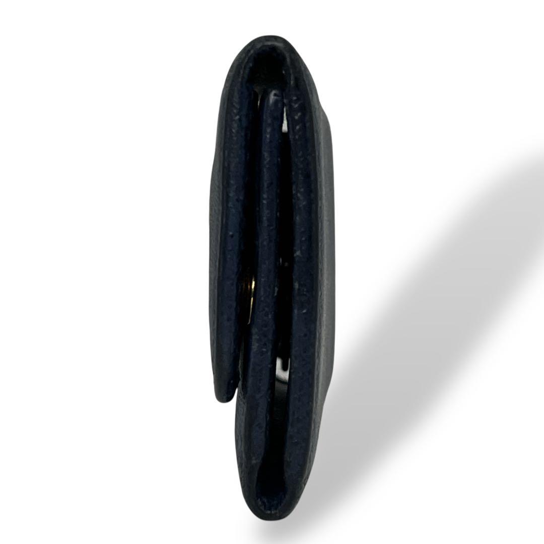 プラダ　キーケース　6連　メタルロゴ　サフィアーノレザー　ネイビー　男女兼用