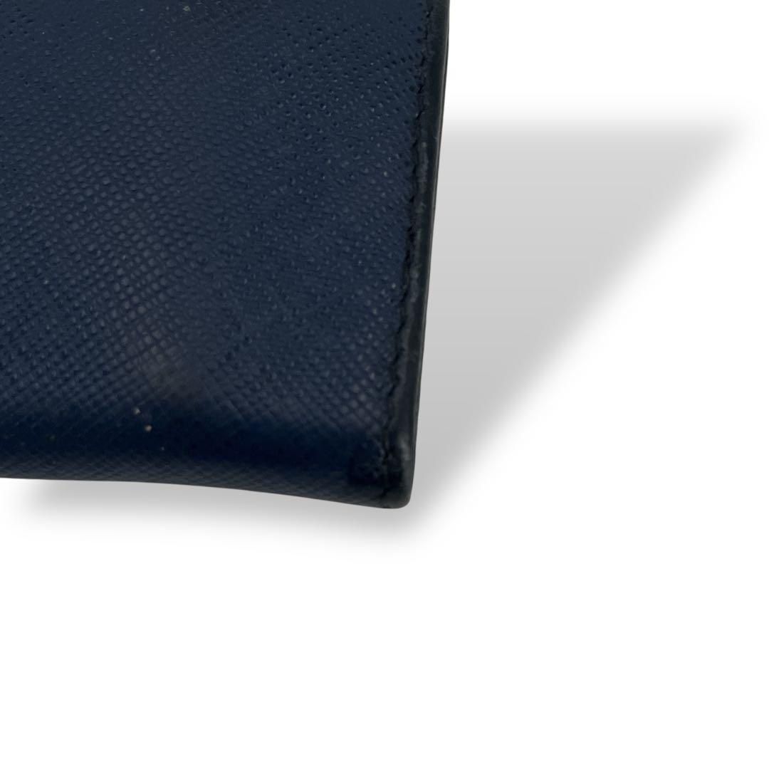 プラダ　キーケース　6連　メタルロゴ　サフィアーノレザー　ネイビー　男女兼用