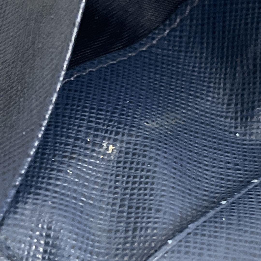 プラダ　キーケース　6連　メタルロゴ　サフィアーノレザー　ネイビー　男女兼用