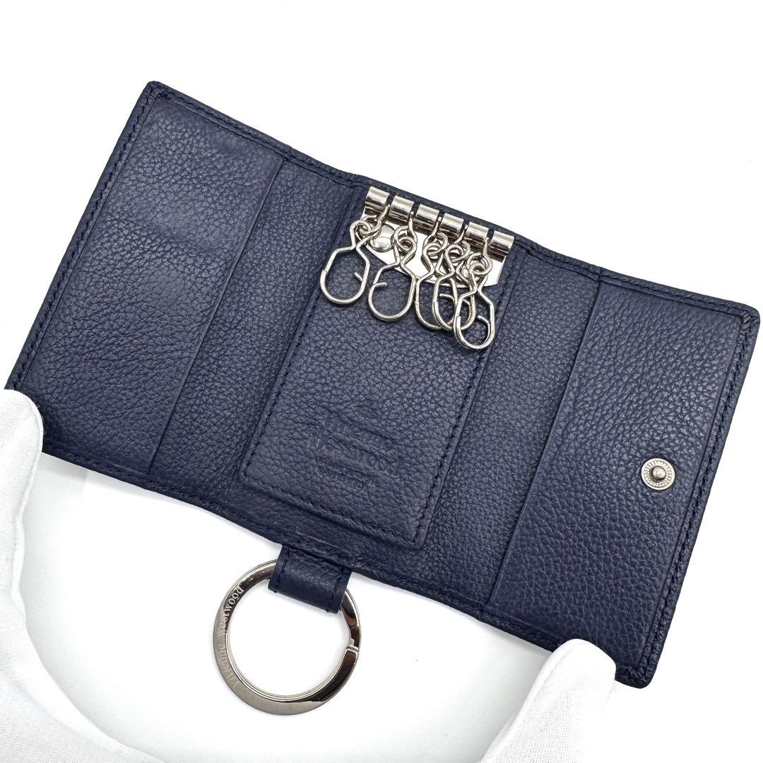 美品✨ヴィヴィアンウエストウッド　キーケース　5連　キーリング　オーブ　ネイビー