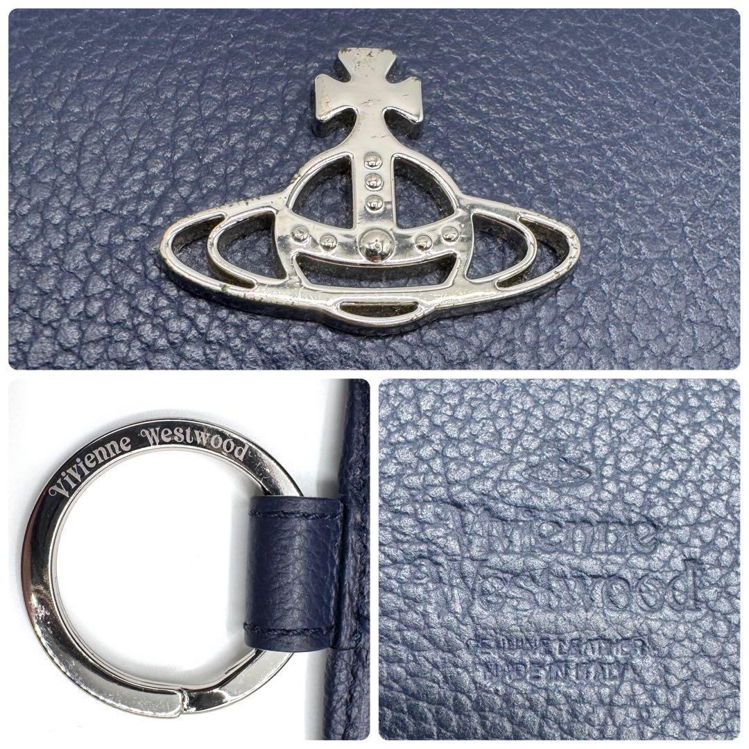 美品✨ヴィヴィアンウエストウッド　キーケース　5連　キーリング　オーブ　ネイビー