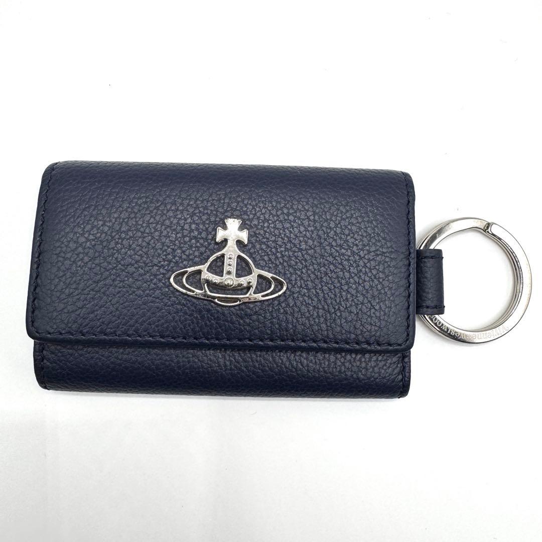 美品✨ヴィヴィアンウエストウッド　キーケース　5連　キーリング　オーブ　ネイビー