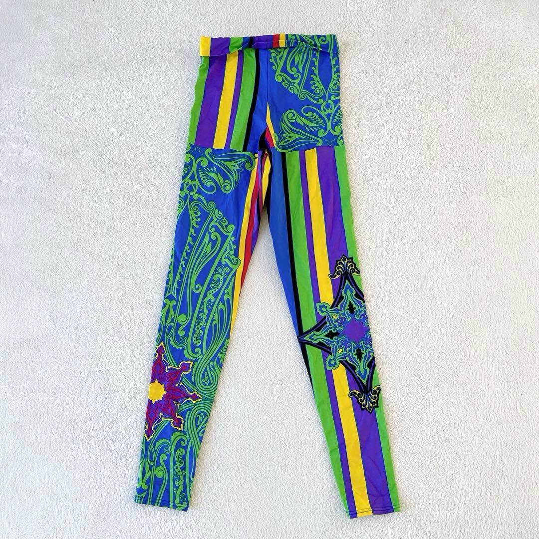 ★Gianni Versace★総柄レギンス スパッツ マルチカラー サイズ38