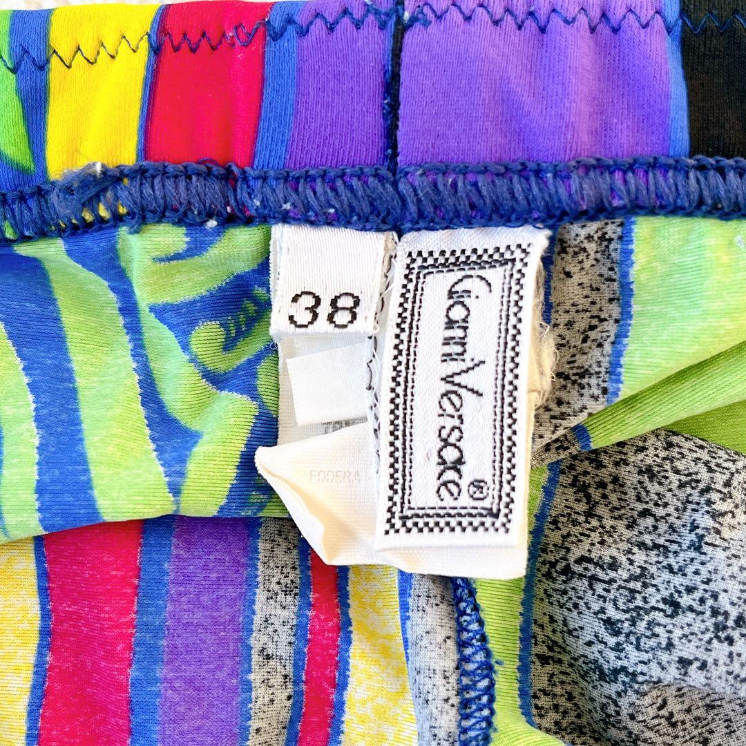 ★Gianni Versace★総柄レギンス スパッツ マルチカラー サイズ38